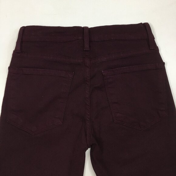 FRAME Denim Le Skinny De Jeanne Mahogany Wash Fray Hem Slim Fit Skinny Jeans - Picture 9 of 10